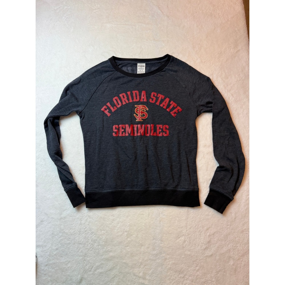 PINK Victoria Secret x 5th & Ocean FSU Seminoles Sweatshirt Womens XS Gray Red